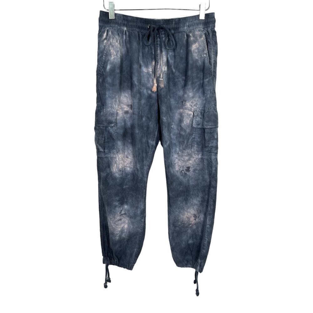 Sanctuary X Anthropologie Tie Dye Cargo Jogger Pants Large Navy Pink Casual - Picture 2 of 7